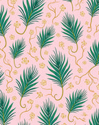 Green Frond Floral Pattern Rug