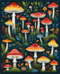 Whimsical Mushroom Garden Pattern Rug