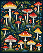 Whimsical Mushroom Garden Pattern Rug
