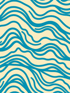 Blue Waves Line Pattern Rug