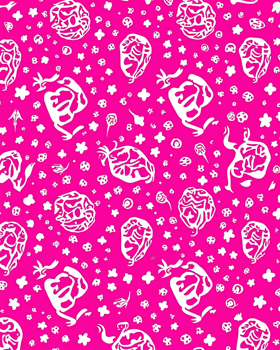 Abstract Figure Pink White Pattern Rug
