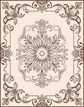 Ornate Floral Scrollwork Design Rug