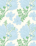 Light Blue Floral Vine Pattern Rug