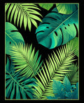 Emerald Lush Tropical Leaf Pattern Rug