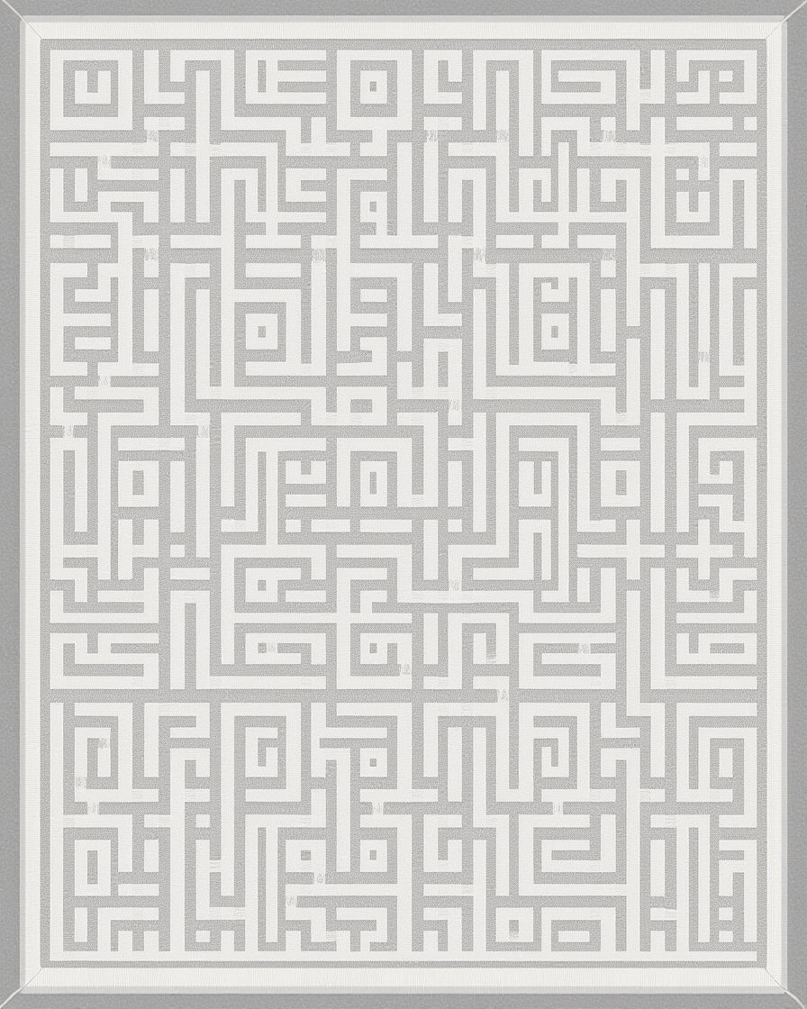 Minimalist Geometric Maze Pattern Rug