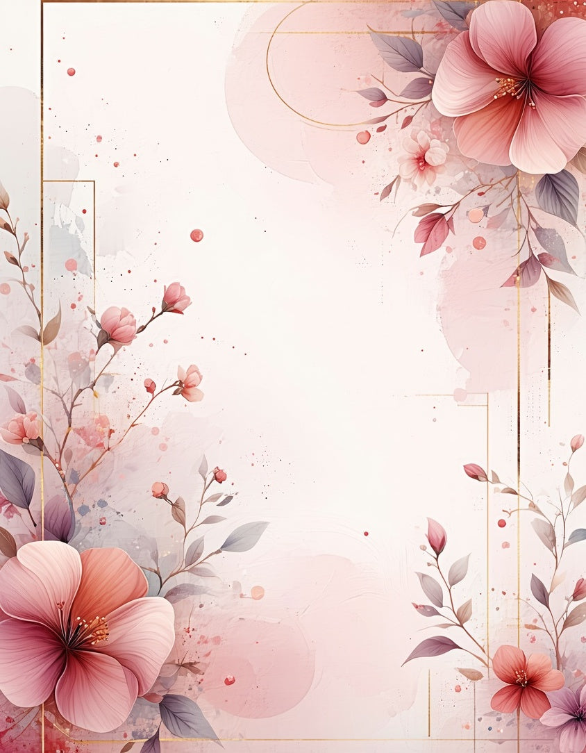 Pink Floral Watercolor Delight Rug