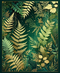 Golden Fern Forest Pattern Rug