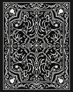 Monochromatic Floral Mandala Pattern Rug