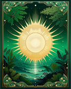 Sunlit Emerald Forest Landscape Design Rug
