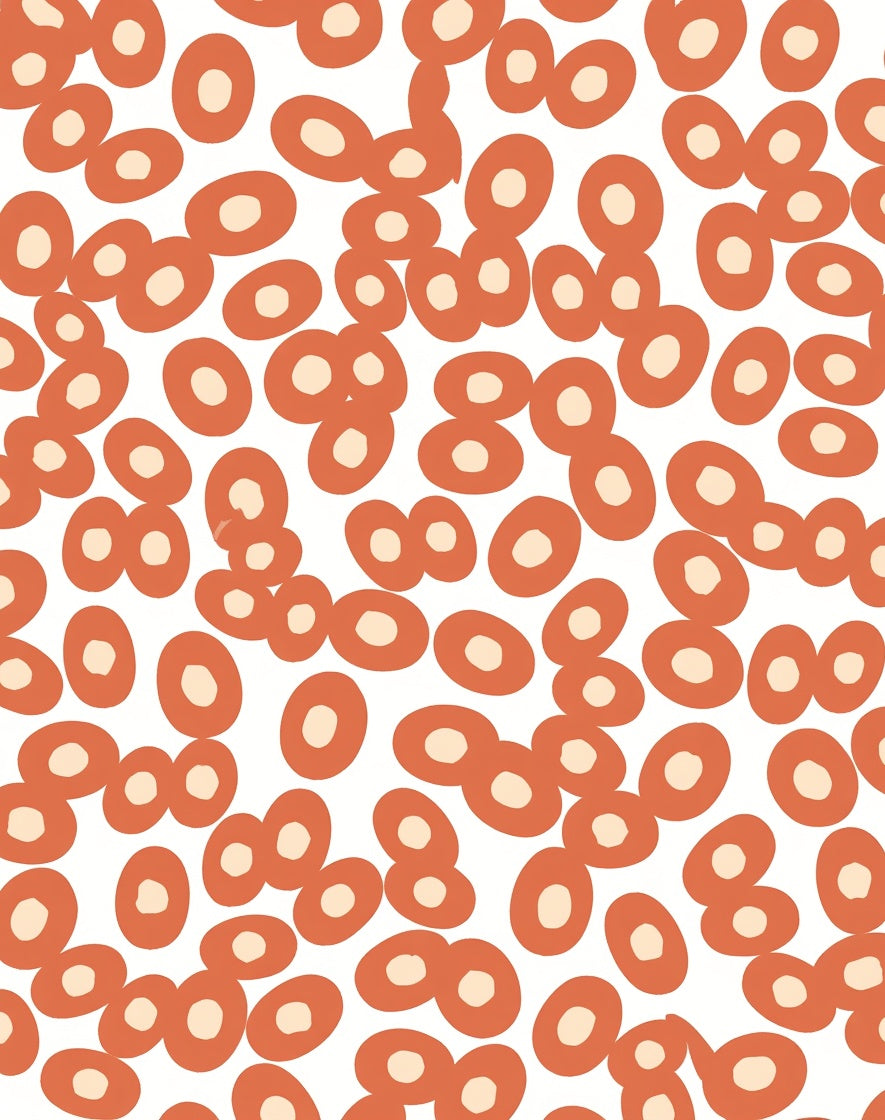Abstract Orange Blob Pattern Rug
