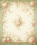 Vintage Pink Floral Swirls Rug