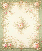 Vintage Pink Floral Swirls Rug