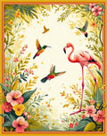 Floral Birds Flamingo Tropical Pattern Rug