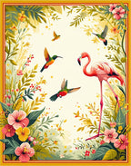 Floral Birds Flamingo Tropical Pattern Rug