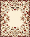 Ornate Floral Scrollwork Design Rug
