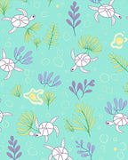 Whimsical Sea Turtle Underwater Pattern Rug