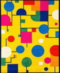 Abstract Geometric Colorful Circles Rug