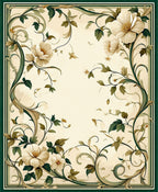 Classic Floral Vine Intricate Pattern Rug