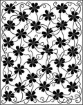 Floral Vine Black And White Pattern Rug