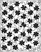 Floral Vine Black And White Pattern Rug