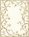 Nature Inspired Floral Vines Pattern Rug