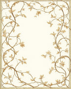 Nature Inspired Floral Vines Pattern Rug