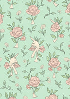 Whimsical Floral Unicorn Pattern Art Rug