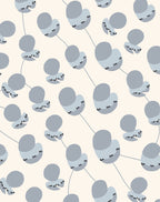 Pale Blue Floral Pod Abstract Design Rug