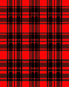 Classic Red Black Plaid Checks Rug