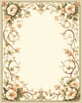 Elegant Floral Vine Border Design Rug