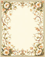Elegant Floral Vine Border Design Rug