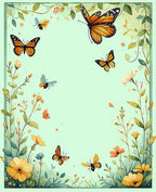 Nature Butterflies Floral Garden Pattern Rug