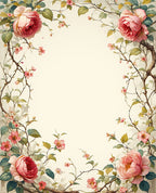 Vintage Rose Blossom Border Rug