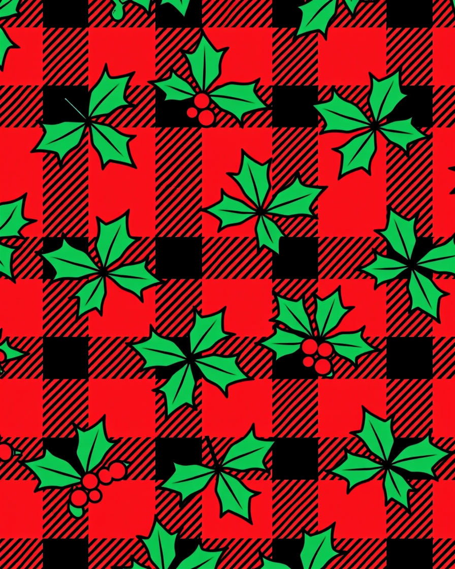 Red Black Buffalo Holly Berry Rug