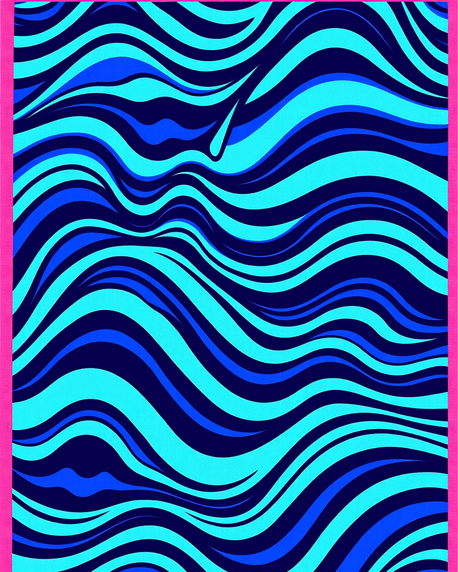 Vivid Ocean Blue Swirl Rug
