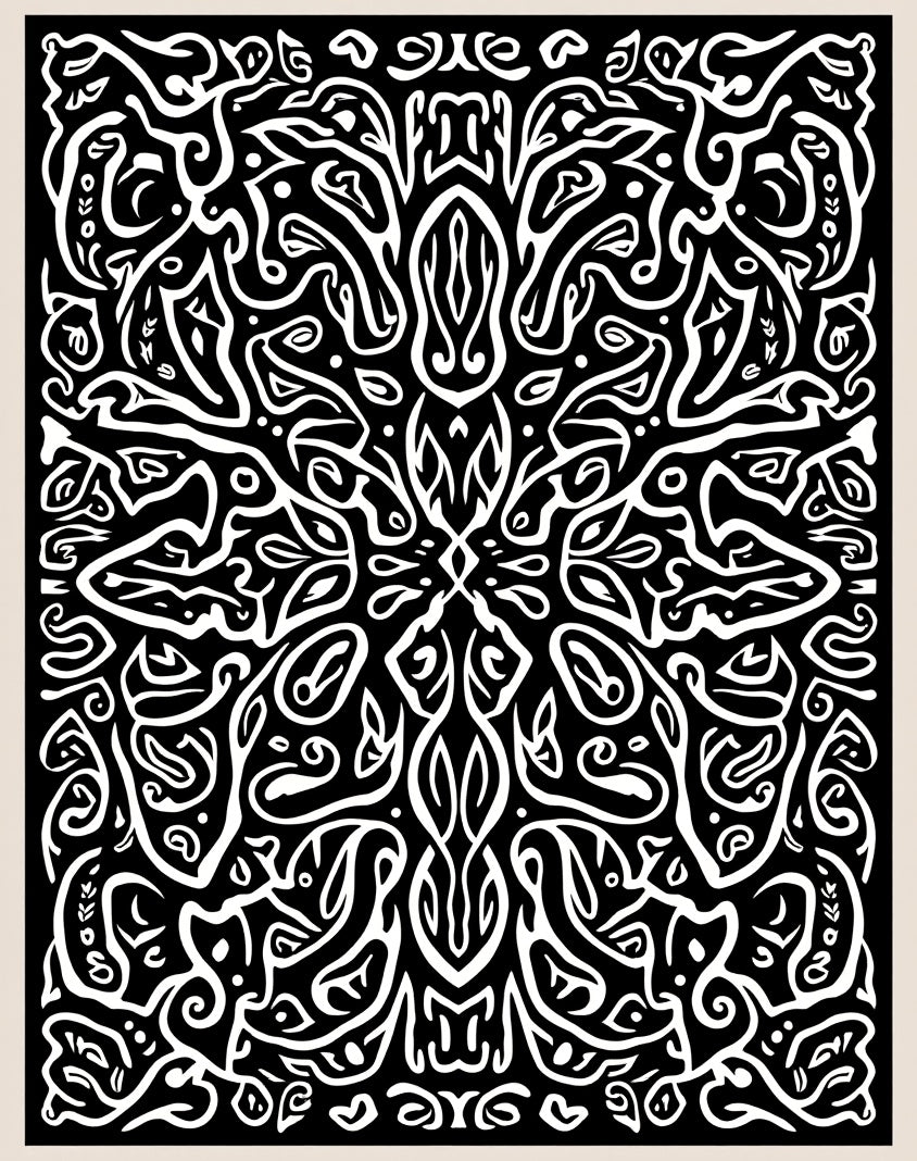 Whimsical Abstract Organic Flow Design Rug