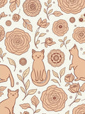 Whimsical Cats And Floral Garden Rug