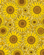 Vibrant Yellow Sunflower Pattern Design Rug