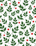 Green Holly Berries Christmas Rug