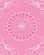 Feminine Floral Sunburst Mandala Design Rug