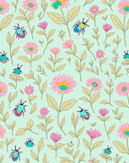Whimsical Floral 2 Insect Pattern Rug