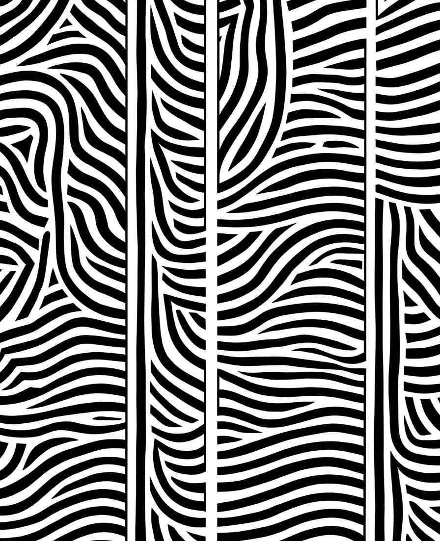 Bold Black and White Stripe Design Rug