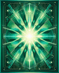 Green Geometric Crystal Radiance Rug