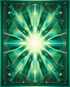 Green Geometric Crystal Radiance Rug