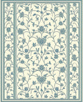 Blue Floral Vine Classic Pattern Rug