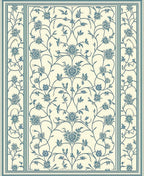 Blue Floral Vine Classic Pattern Rug