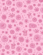 Whimsical Floral Sketch Pattern Rug