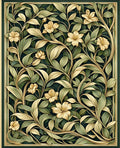 Art Nouveau Floral Vine Pattern Rug