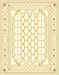 Elegant Golden Geometric Lattice Rug