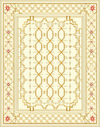 Elegant Golden Geometric Lattice Rug